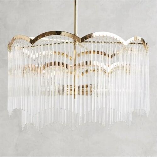 Gold American Style Retro Chandeliers LED Crystal Lighting For Living Room Bedroom Hall Hotel Restaurant Dining Room Fashion