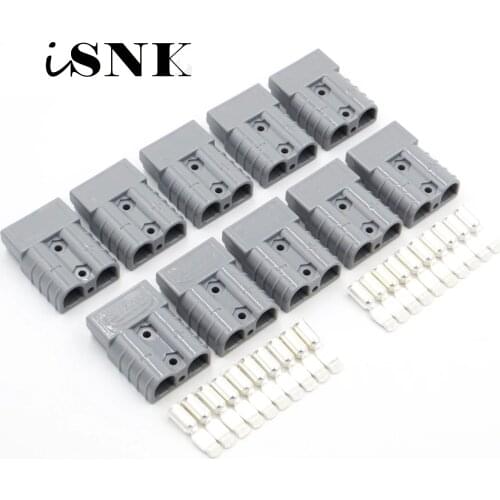 10sets/LOT 600V 50A gray Black Red Yellow SH50 Plug Connector Double Pole with copper Contacts for Solar Panel Caravans Battery