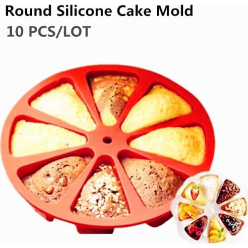 10PCS High quality Round Silicone Cake Mold 3D Chocolate Muffin Cupcake Candy Mold DIY Fondant Cake Pizza Decorating Tools