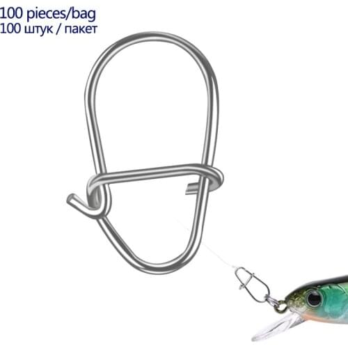 100pcs/lot Stainless Steel Fishing Pin for Fishing Lure Hooks Corrosion Resistance Connector Clips Fishing Tackle Accessories