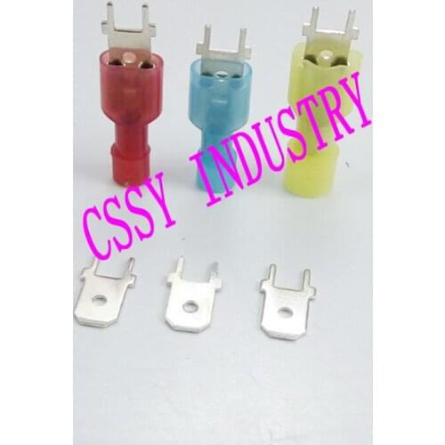 200piece/bag without locating Double Crimp Nylon Full-insulating Female Circuit board inserting terminl 22-10AWG(0.5-6.0mm2)