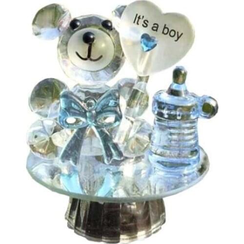 200pcs/lot Happy birthday Crystal Bear Nipple Baptism Christening Baby Shower Favors I love u bear gift For Guest