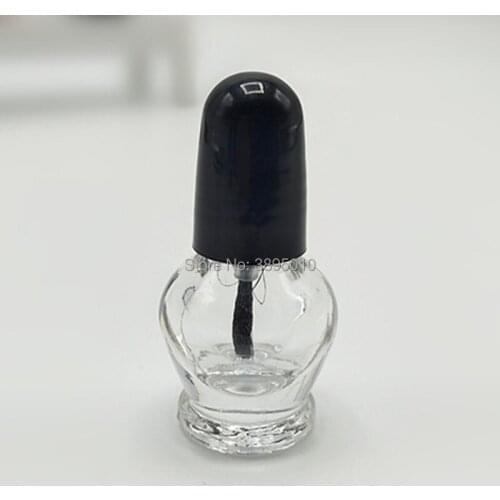 3ml Empty Nail Polish Bottle with Brush Lid, Transparent Glass Nail Oil Package, Nail Art Lacquer Containers F988