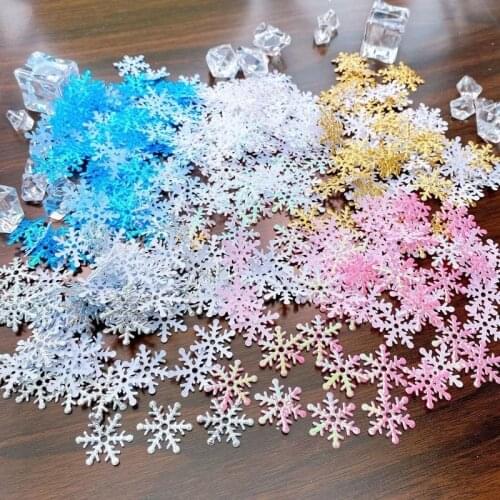 300pcs/lot Christmas Snowflakes Confetti Artificial Snow Xmas Tree Ornaments Decorations for Home Party Wedding Decor