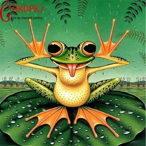5D DIY Diamond Painting Frog Rhinestones Mosaic Diamond Embroidery Animals Handwork Full Round Living Room Decoration gifts