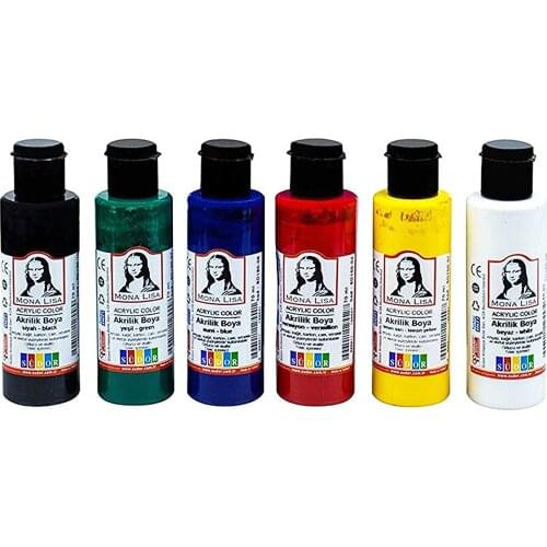 Sudor Monalisa Acrylic Paint 6 X70Ml Decorative Paint Hobby Art Stone for Painting Wood Painting Water Based Kraft Glass Metal Paint