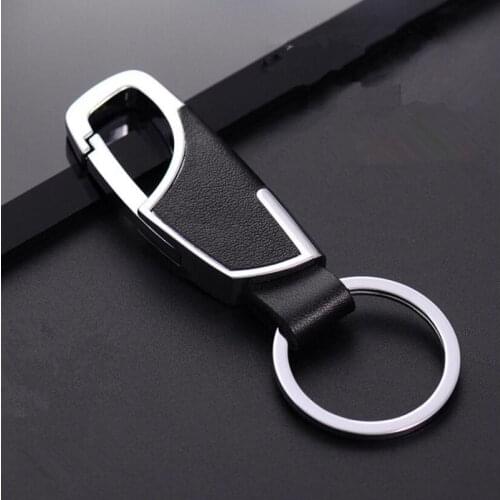 Car styling Metal Head layer cowhide key Chain case For Chrysler Aspen Pacifica PT Cruiser Sebring Town Country