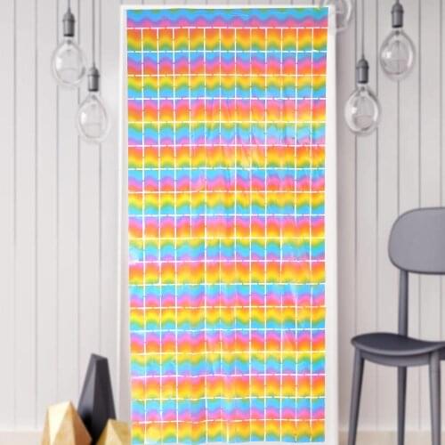 Pet Macaron Decorative Curtain For Birthday Party Wedding Decoration Colorful Square Background Wall