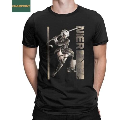 Mens Nier Automata T Shirts Game Cotton Tops Funny Short Sleeve O Neck Tee Shirt Birthday Present T-Shirt