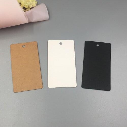 50pcs 7.5x4cm 3 Color Square Kraft Packaging Paper Card Jewelry Price Tag Gift Message Note Card Boutique Sale Card
