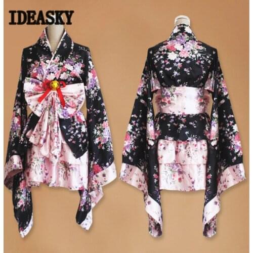 Short anime cosplay japanese kimono lolita costume red woman child sexy gothic halloween costumes for women dress plus size