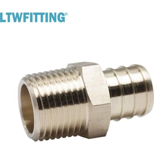 LTWFITTING Lead Free Brass PEX Adapter Fitting 3/4" PEX x 1/2" Male NPT Crimp Adaptor