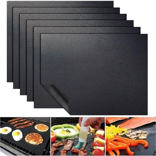 Reusable BBQ Grill Mat Pad Non-Stick Baking Sheet Portable Outdoor Picnic Cooking Barbecue Tools Bbq Accessories Gril Mat Liners
