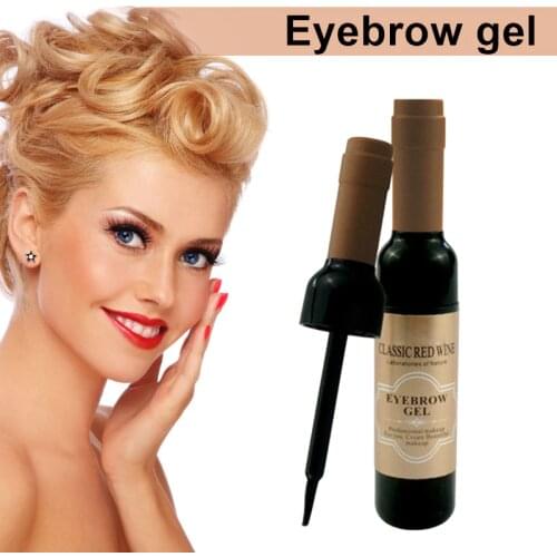 2018 New Peel off Eye Brow Tattoo Gel Cute Red Wine Bottle Shape Eyebrow Gel Cosmetics Fashion Women Eyebrow Color Gel