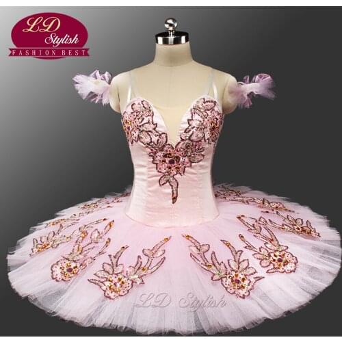 New Pink Classical Ballet Tutu Adult Pancake Tutu Ballet Professional Ballet Tutus Pink Sleeping Beauty Tutu Costumes LD0047