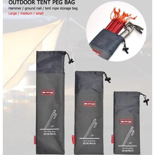 New Outdoor Camping Equipment Tools Stake Storage Bags Tent Accessories Hammer Wind Rope Tent Pegs Nails Storage Bag Case Pouch