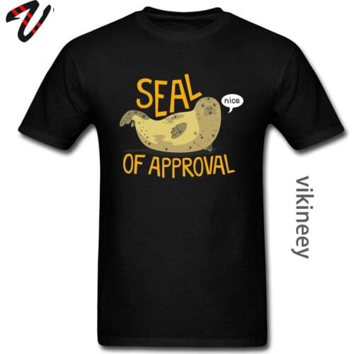 Seal of Approval Walrus Otter Funky Tshirt O-Neck Personalized Short Sleeve All Cotton Men T Shirts Custom Wholesale Streetwear