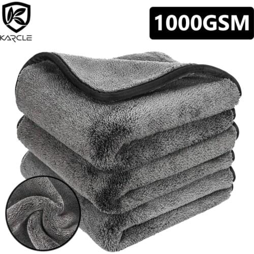 Karcle Car Detailing Microfiber Towel Car Wash 1000GSM Car Cleaning Drying Cloth Thick Auto Washing Cloth Kitchen Car Care Cloth
