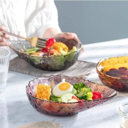 Tableware Vegetables And Fruits Phnom Penh Large Salad Bowl Japanese Creative Dessert Bowls Hammer Glass BowlHousehold Single