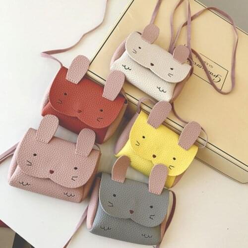 Cute Cat Shoulder Bag PU Leather Girls Coin Purse Pack Kids Cartoon One Shoulder Pouch Korean Change Wallet Children Money Bag