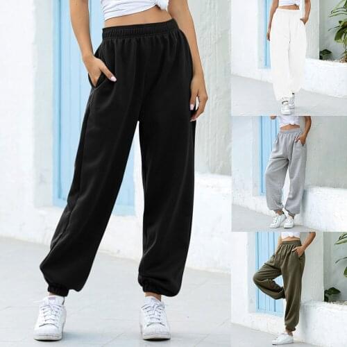 Loose Jogging Women Elastic High Waist Pants Sports Street Style Korean Casual Bottoms Gothic 2020 New Harun Trousers