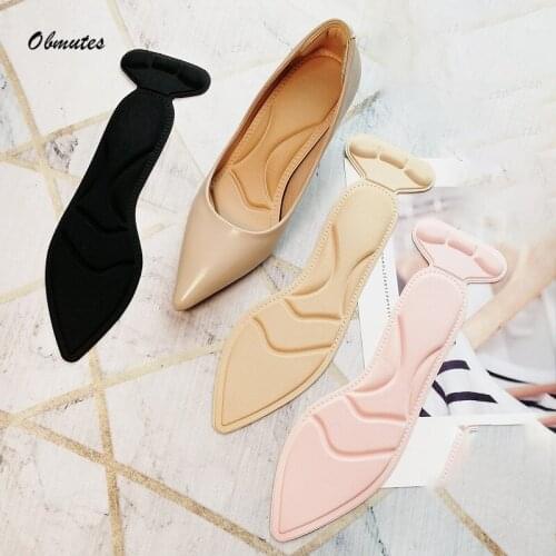 Womens Warm Cotton Insoles for Pointed High Heels Shrink Size Anti-Wear Feet Sweat-Absorbent Cushion Pad