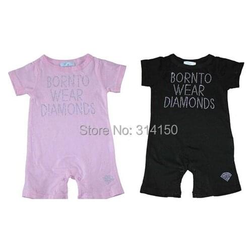 FREE SHIPPING--Baby Wear sets Beautiful Hot Drilling Romper Baby One-Piece Baby Jumpsuit Pink 1pcs