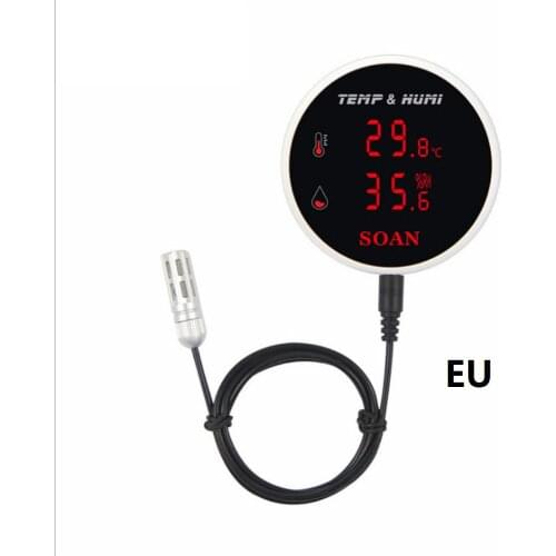 Wifi Smart Hygrometer Thermometer Sensor With External Humidity Detector Usb Charge App Alarm Home Remote Control Monitoring