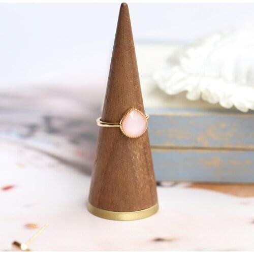 LAMOON 925 Silver Rings For Women Peach Shape Synthetic Coral White Crystal 14K Gold Plated Ring Fine Jewelry Woman Ring LMRI098