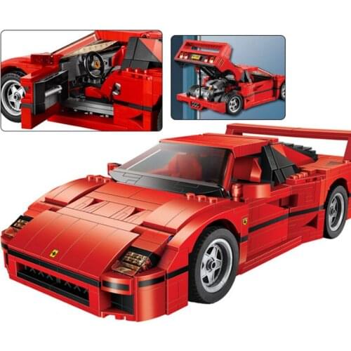 1157pcs Technical Series F40 Sports Car Building Blocks Set Bricks Compatible 21004 10248 10567 Educational Toys For Kids Gif