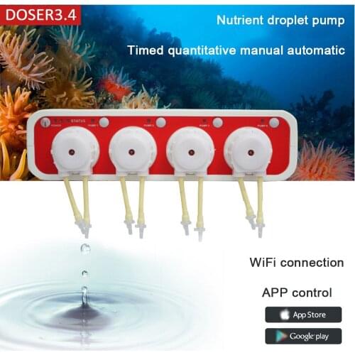 2.4GHz Coral Cylinder Automatic Four-Head Titration Pumps DOSER 3.4 with WIFI Remote Control Program Auto Dosing Timing Pump
