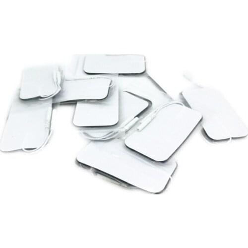 20pcs 5*9cm Non-woven Self Adhesive Electrode Pads Tens Massager Conductive Gel Paste Slim Patch Sticker + 2mm Pin Cable