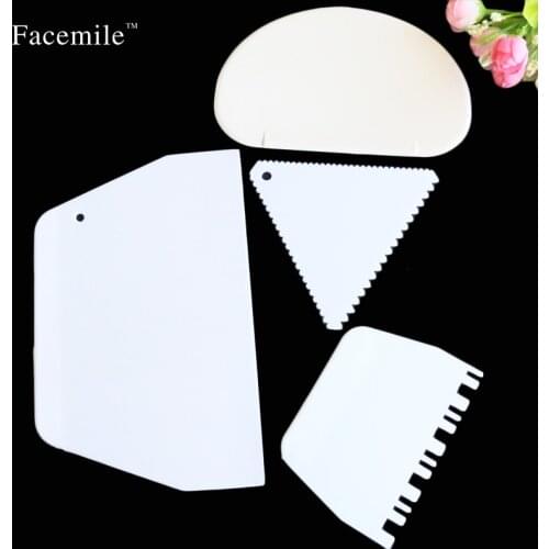 4pcs/set Smoother Comb Set Cake Edge Side Decorating Tools Scraper Fondant cake Decoraing tool
