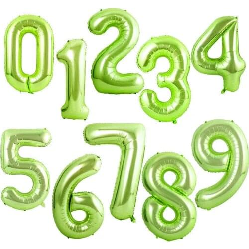 40inch Green Foil Number Balloons Latex Happy Birthday Party Decor Balloon Adult/Kid Baby Shower/Wedding Decoration Supplies