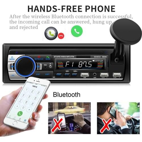 45% Hot Sales!!! 580 Universal 3 USB Bluetooth-compatible Car Radio FM MP3 Player Transmitter with Bracket