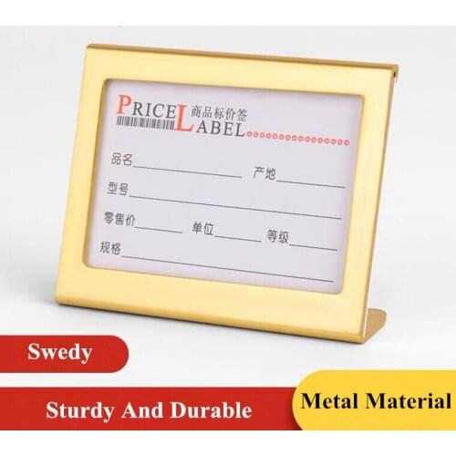 65x53mm Aluminum Mini Sign Holder Display Stand L-Shape Name Card Price Tag Label Counter Top Stand