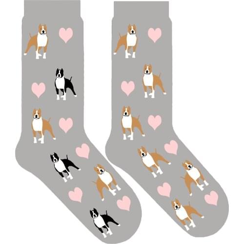 American Staffordshire Terrier crew socks fun staffy dog socks for women Pit Bull Terriers gift pitbull 50 pair/lot ORIGINAL
