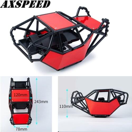 AXSPEED RC Car Roll Cage Nylon Rock Buggy Roll Cage Body Shell Chassis for 1:10 Axial II SCX10 90046 RC Crawler Frame Parts