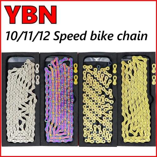 YBN 10/11/12 Speed Bicycle Chain SLA H11-TIG Gold Titanium coating MTB Road Bike Colorful Chain for SRAM/Campanolo System
