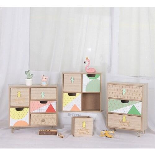 Wooden Storage Box for Cosmetics Eco-Friendly Wood Board Makeup Organizer Drawer Cosmetic Multifunction Jewelry Organizer Boxes