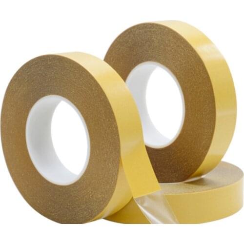 50M Double Side Tape PET Acrylic Adhesive Yellow Film Clear Strong Transparent Packing Paper Craft Handmade Card