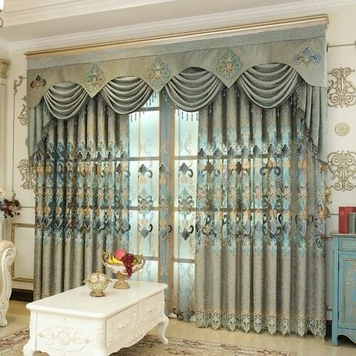 European Hollow Embroidery High Precision Embroidery Curtains for Living Dining Room Bedroom