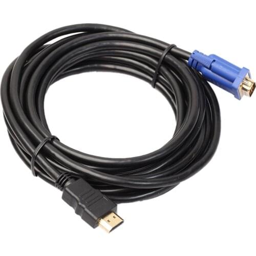 6Ft 1.8M VGA HDMI Gold Male To VGA HD-15 Male Cable 1080P HDMI-VGA M/M Wire 7IY