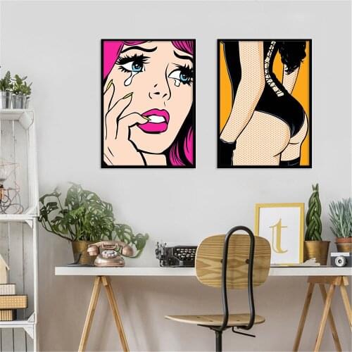 Abstract Color Pop Art Decorative Painting Sexy American Home Decorative Painting Painting Canvas Cuadros Decoracion Dormitorio