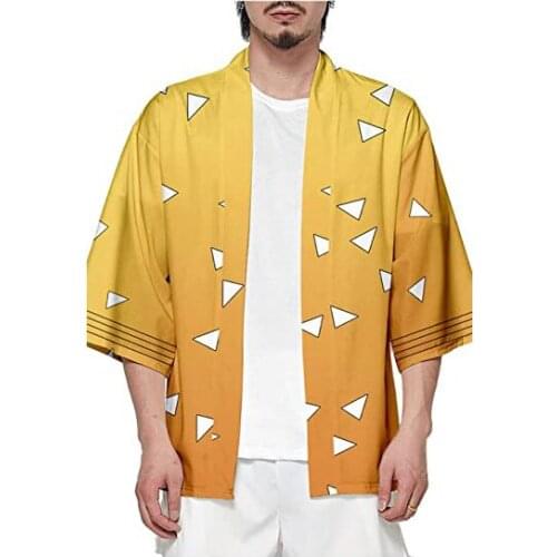 Halloween Party Women Men 4XL Anime Demon Slayer Kimetsu No Yaiba Tanjiro Kamado Cosplay Costume Men Kimono Plus Size Jackets