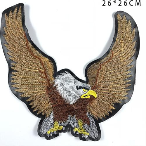 Leather Embroidered Biker Patches For Jeans Men Jacket Clothing Eagle Animal Punk Style Patch Stickers On Motorcycle Parches