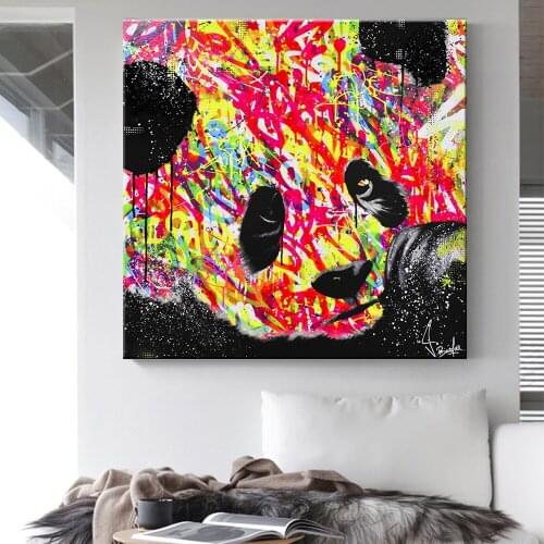 Colorful Panda Canvas Painting Graffiti Prints Street Art Picture Animal Paintings For Living Room Poster On The Wall Home Decor