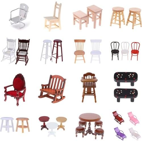 Simulation Small Sofa Stool Chair Furniture Model Toys for Doll House Decoration 1:12 Dollhouse Miniature Accessories