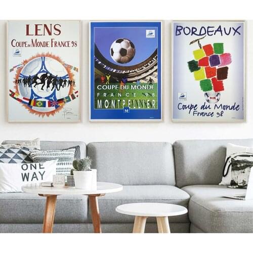 World Cup Football Soccer Championship Wall Art Prints Canvas Painting Vintage Poster Wall Picture For Living Room Bedroom Decor