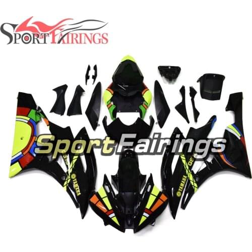 Complete Sportbike Fairings Hulls for Yamaha YZF600 R6 2006 2007 06 07 ABS Plastic Injection Black Yellow Motorbike Covers Hulls
